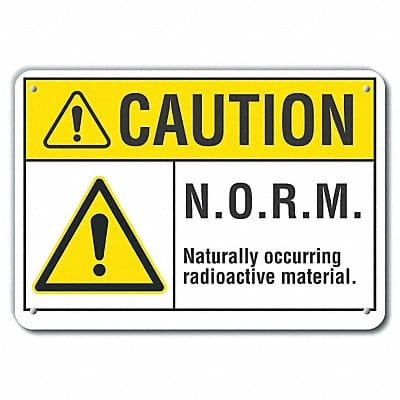 Rflct Radioactive Caution Sign 10x14in