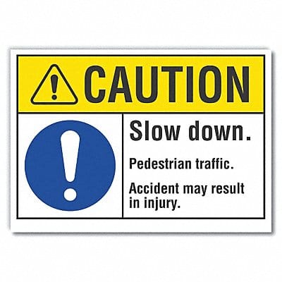 Pedestrian Trfc Caut Rflct Lbl 3.5x5in