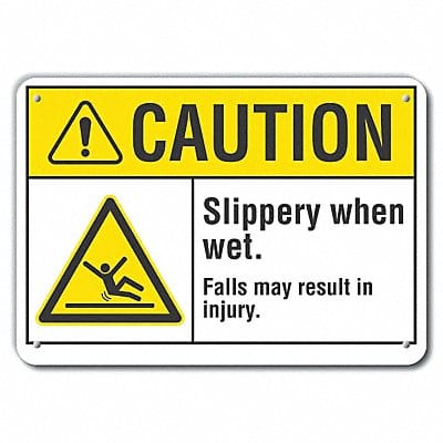Rflct Slippery Floor Caut Sign 10x14in