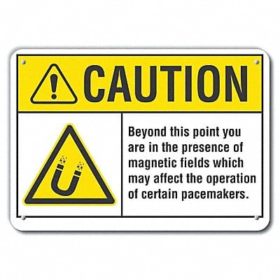 Rflctv Magnetic Fields Caut Sign 10x14in