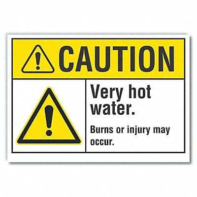 Hot Caution Rflctv Label 3.5inx5in