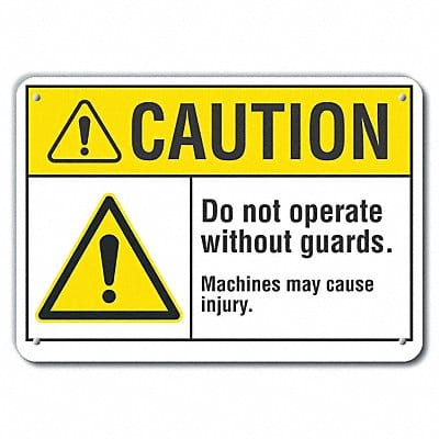 Rflct Machine Guard Caution Sign 10x14in