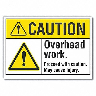 Overhead Hazard Caut Rflct Lbl 7x10in