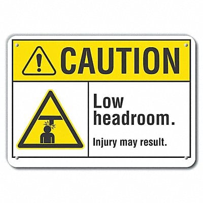 Rflctv Low Clearance Caut Sign 10x14in