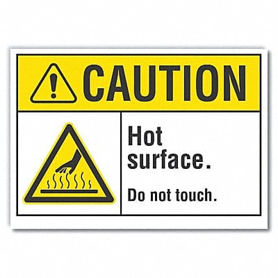 Hot Surface Caution Rflctv Label 3.5x5in Hot Surface Caution Rflctv Label 3.5x5in