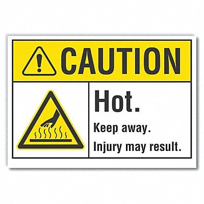 Hot Caution Rflct Label 5 in x 7 in