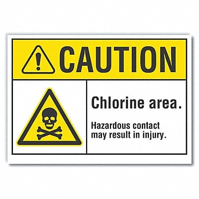 Chlorine Caution Rflctv Label 10inx14in Chlorine Caution Rflctv Label 10inx14in