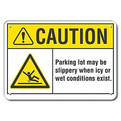 Rflct Slippery Caution Sign 7x10in Alum