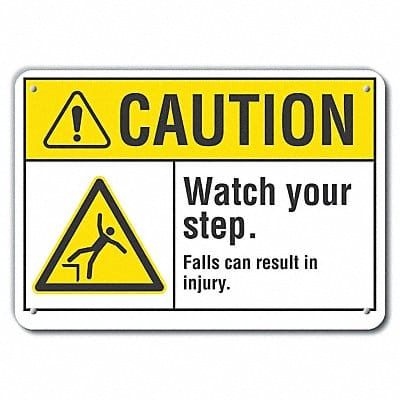 Rflctv Steps Caution Sign 10inx14in Alum