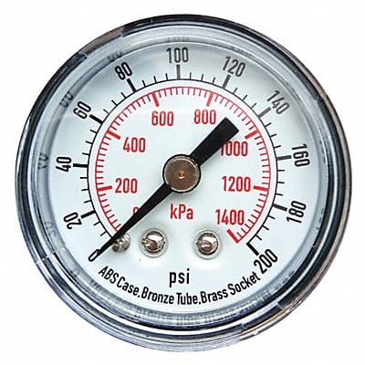 D1335 Pressure Gauge 0to200 psi 0to1400 kPa D1335 Pressure Gauge 0to200 psi 0to1400 kPa