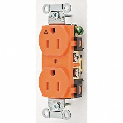 Receptacle Orange 15 A 2P3W Side 1PK