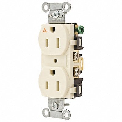 Receptacle Ivory 15 A 2P3W Side 1PK