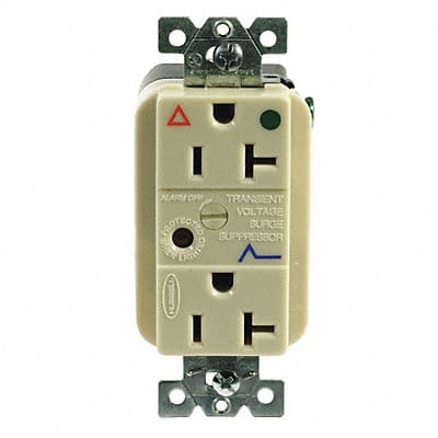 Receptacle Ivory 20 A 2P3W Back 1PK