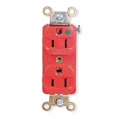 Receptacle Red 15 A 2P3W Back Side 1PK