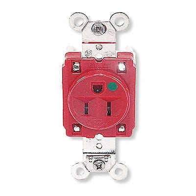 Receptacle Red 15 A 2P3W Back Side 1PK