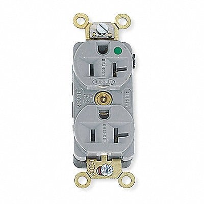 Receptacle Gray 20 A 2P3W Back Side 1PK