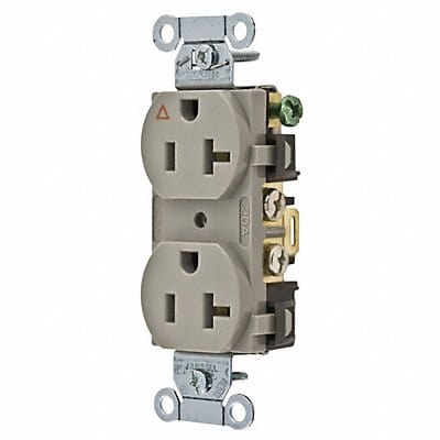 Receptacle Gray 20 A 2P3W Back Side 1PK