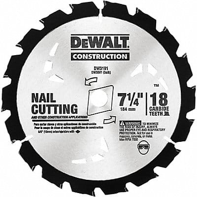 Circular Saw Blade 7 1/4 in 18 Teeth