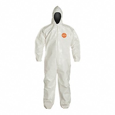 D2257 Hooded Coveralls M Wht Tychem 4000 PK12
