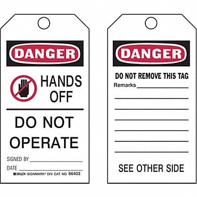 Danger Tag 5-3/4 x 3 In ISO 9001 PK25