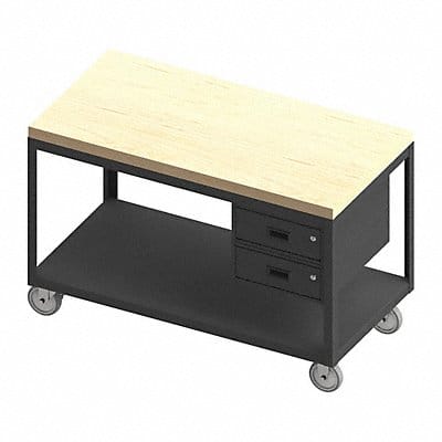 Mobile Wrkbnch Butcher Block 36 W 24 D