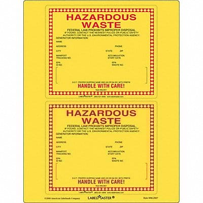 Standard Waste Label Paper 6 x6 PK25