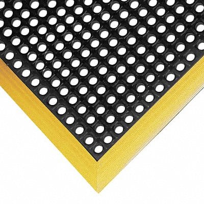 Drainage Mat Black wYlwBrdr 3ft2 x3ft4