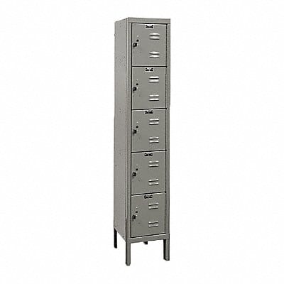 G3792 Box Locker Louvered 1 Wide 5 Tier Gray