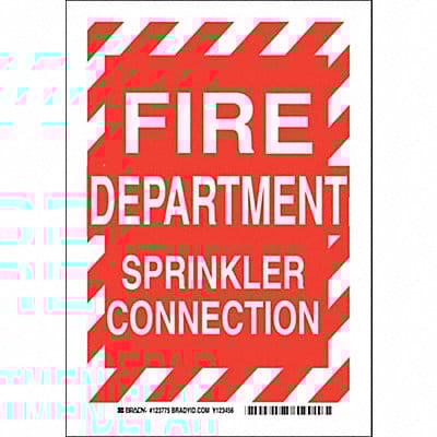 Fire Dept Sign 14X10 White/Red