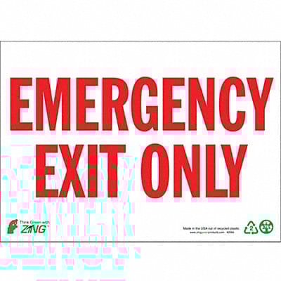 Sign Emergency EXit Only 10X14 AL