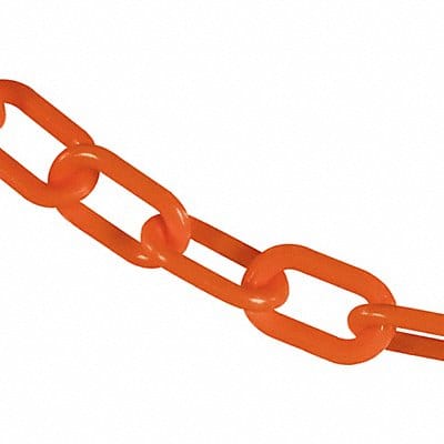 Plastic Chain 100 ft L Safety Orange