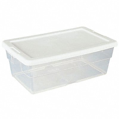 Storage Tote Clear/White Polypropylene