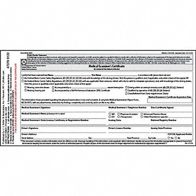 Medical Examination Certificate English
