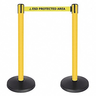 Barrier Post Yellow/Blk Text Belt PK2