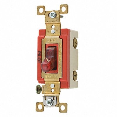 Pilot Light Wall Switch Red 3-Way Type