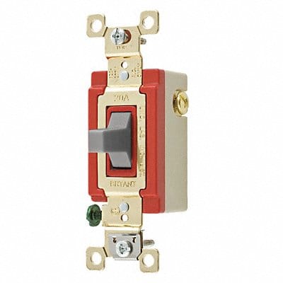 Wall Switch 20A Gray 1-Pole Type Toggle