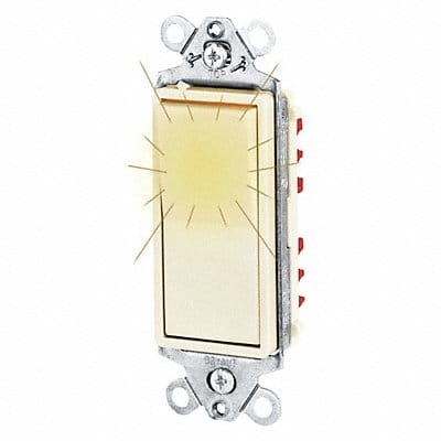 Illuminated Wall Switch 20A Rocker Style