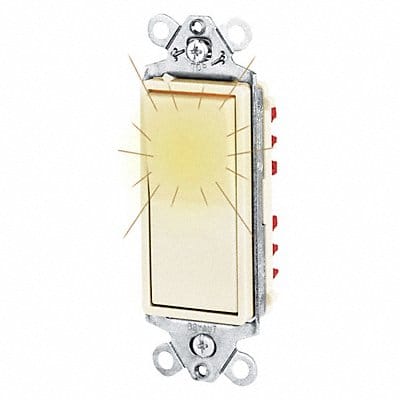 Illuminated Wall Switch Ivory 3-Way Type