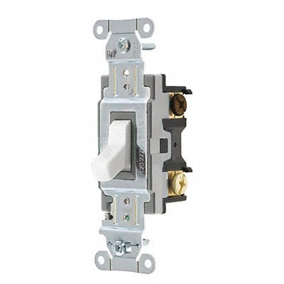 Wall Switch 15A White Toggle 1 to 2 HP