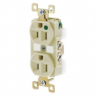 Receptacle Ivory 15A 125VAC Flush Mount
