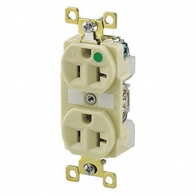 Receptacle Ivory 20A 125VAC Illuminated