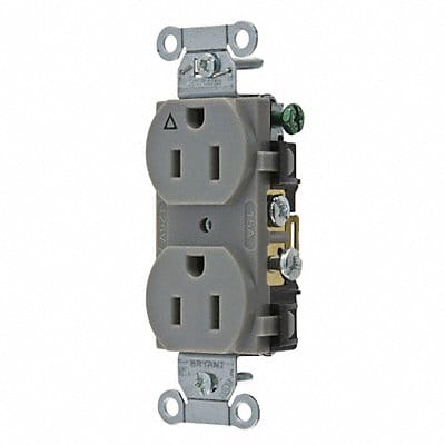 Receptacle Gray 15 A 2P3W Back Side 1PK