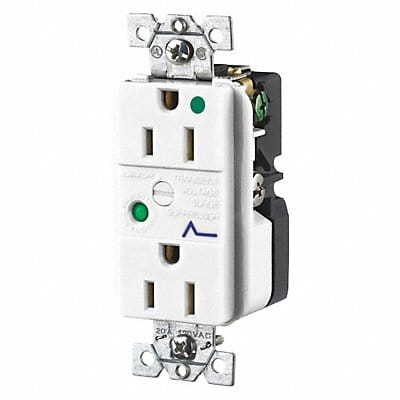 Receptacle White 15A Audible Alarm Nylon