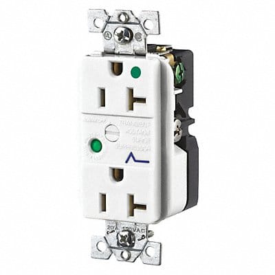 Receptacle White 20A Audible Alarm Nylon