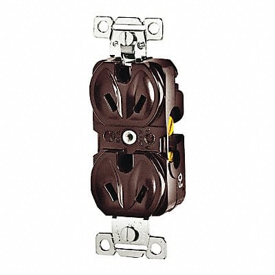 Receptacle Brown 15A Back/Side 2 Poles