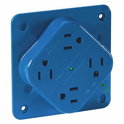 Receptacle Blue Quad Outlet 15A 2 Poles