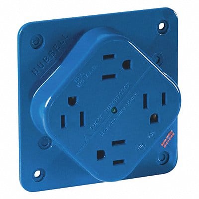 Receptacle Blue Quad Outlet 15A 125VAC