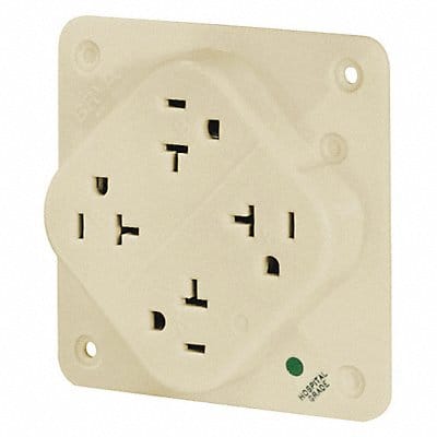 Receptacle Ivory Quad Outlet 20A 2 Poles