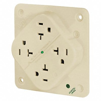 Receptacle Ivory Quad Outlet 20A 3 Wires