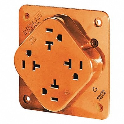 Receptacle Orange Quad Outlet 20A 125VAC Receptacle Orange Quad Outlet 20A 125VAC